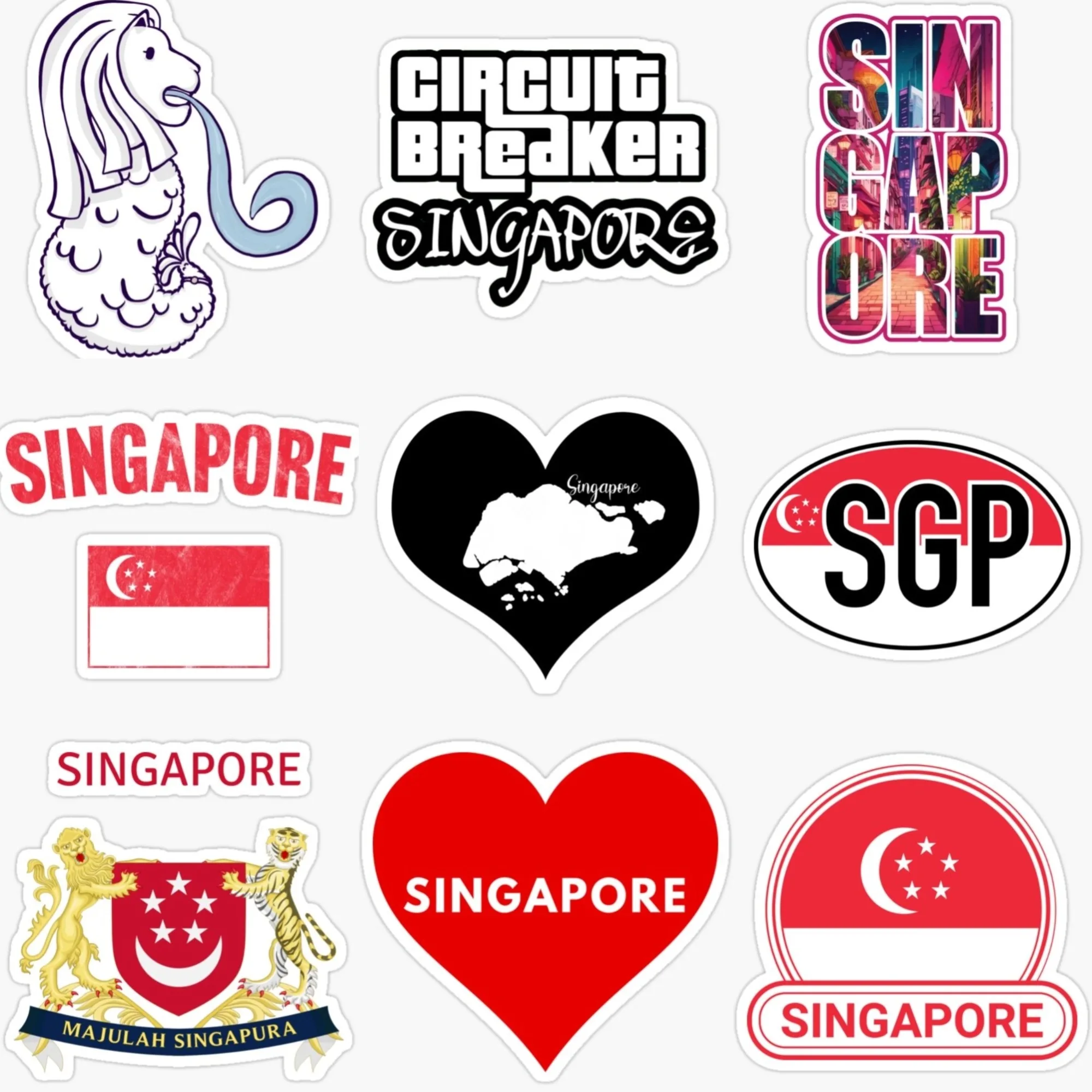 Car Accessories Singapore - Сингапур SGP флаг карта Максимальная эмблема