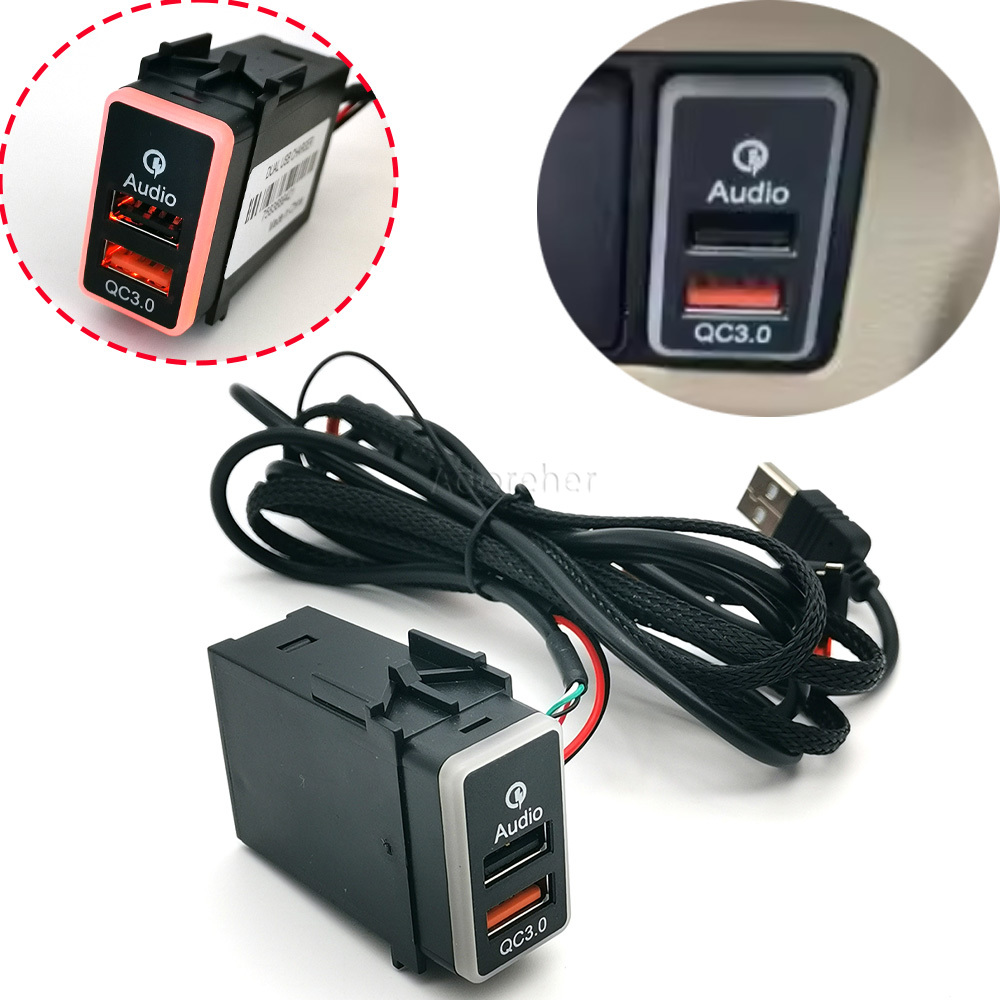 Car Accessories Nissan Xtrail - Автомобильный адаптер 12В/24В с USB QC3.0,