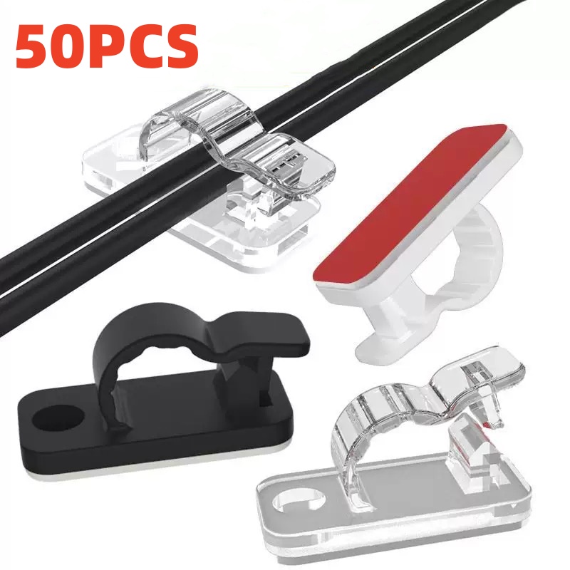 Car Cable Organizer - 10/50 шт. самоклеящиеся зажимы для кабеля,