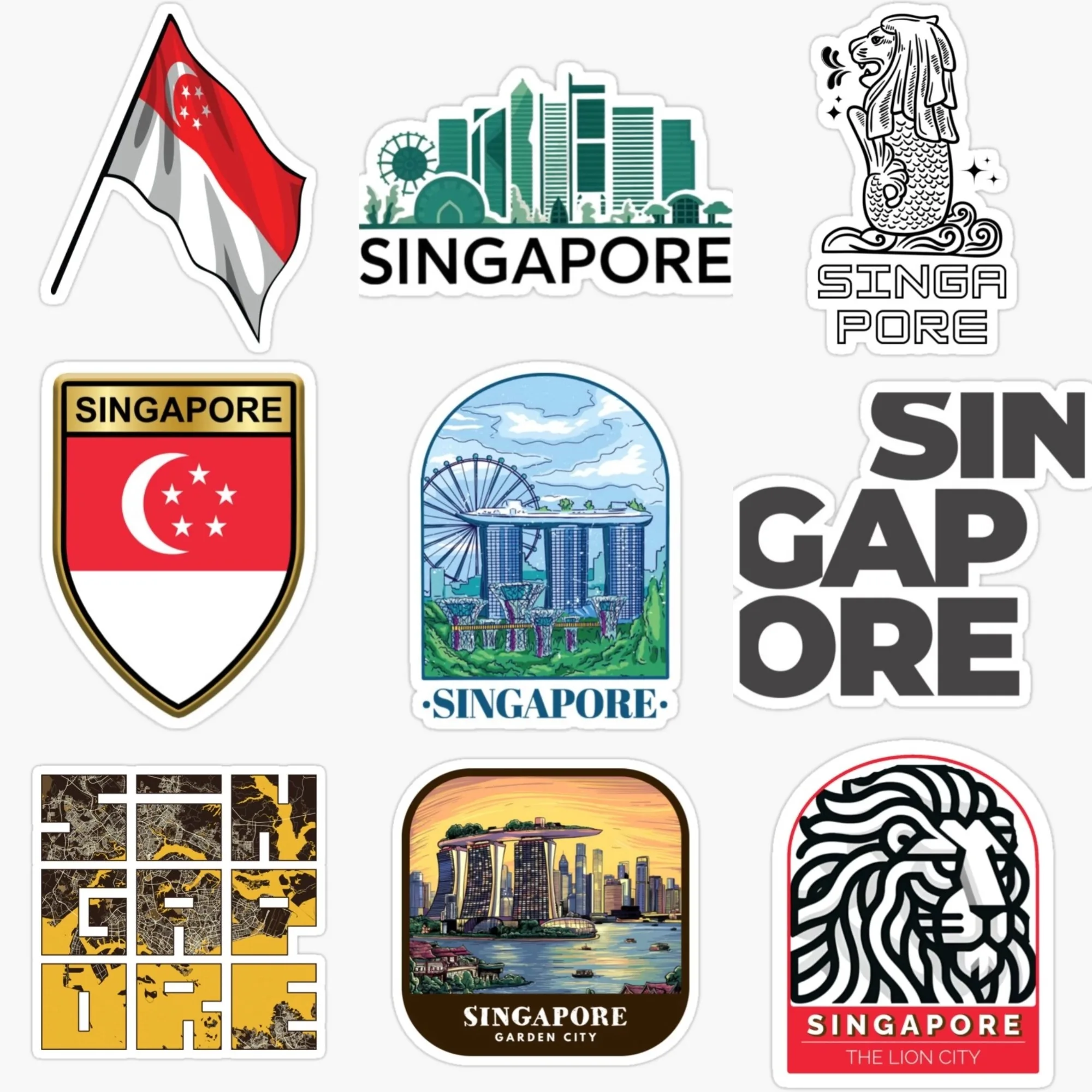 Флаг Сингапура, карта, пейзаж  – обзор и цена Car Accessories Singapore